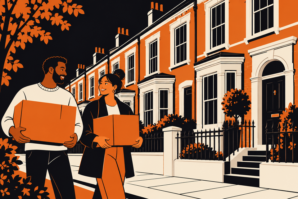 Neighbours moving into a London terrace